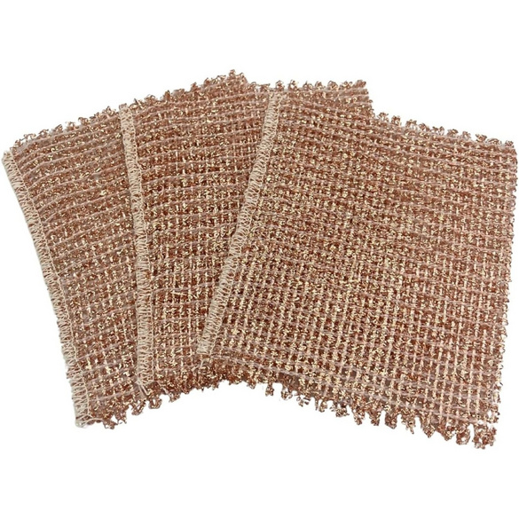 Lot de 3 chiffons avec cuivre