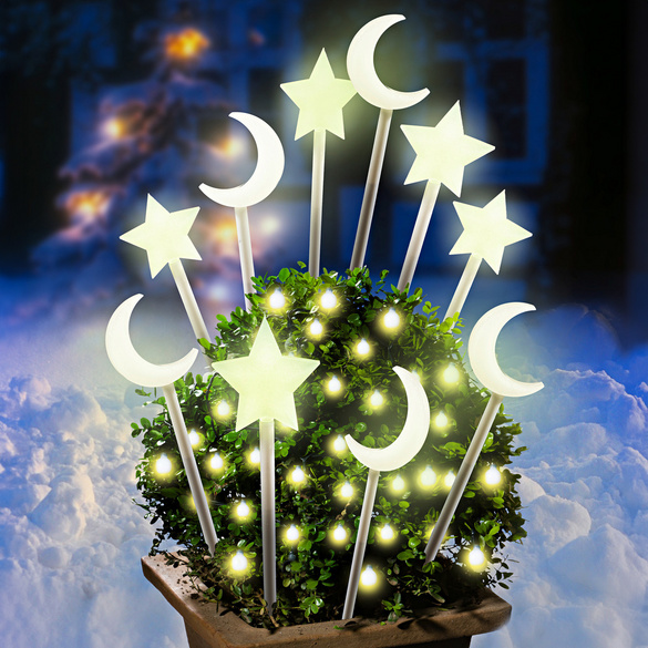 Tiges luminescentes pour jardin Lune et Étoile, lot de 10 Gainsborough