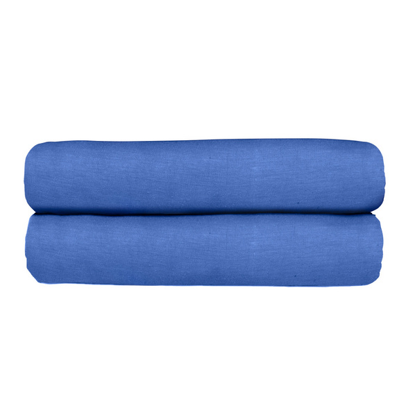 Lot de 2 draps-housses, bleu 100 x 200 cm