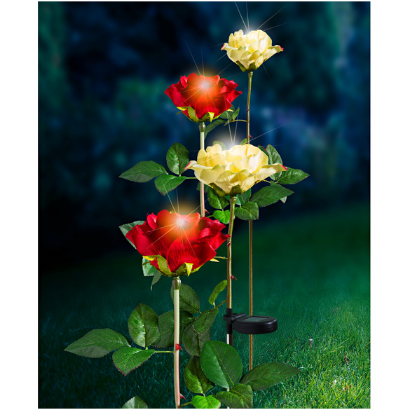 Lampe solaire "Rose" pour le jardin, jaune