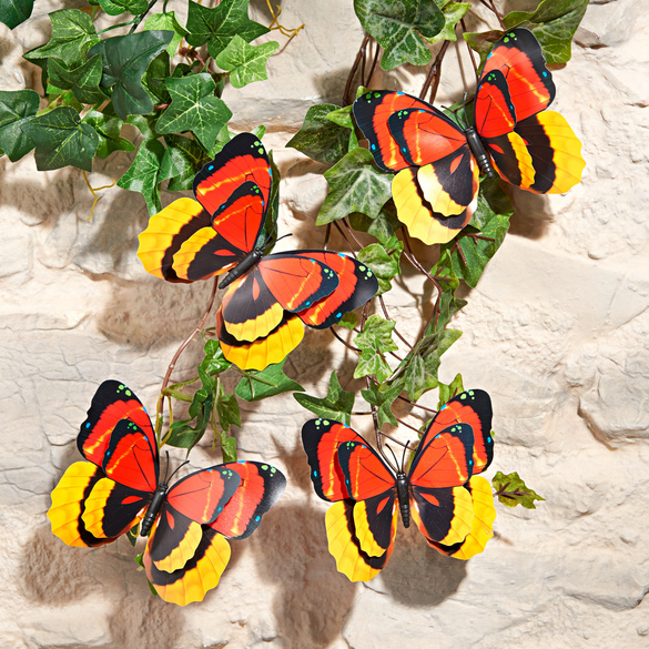 Lot de 4 papillons XL à pince, rouge