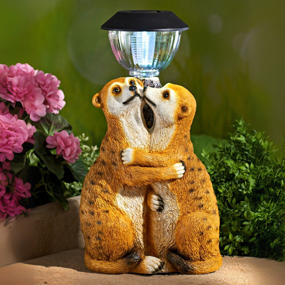 Déco solaire Couple de suricates