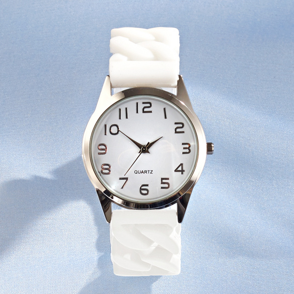 Montre à bracelet extensible, blanc