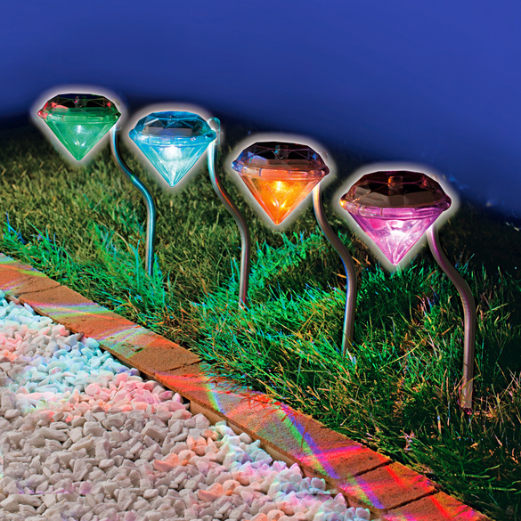 Piquets lumineux à LED « Diamant », lot de 4