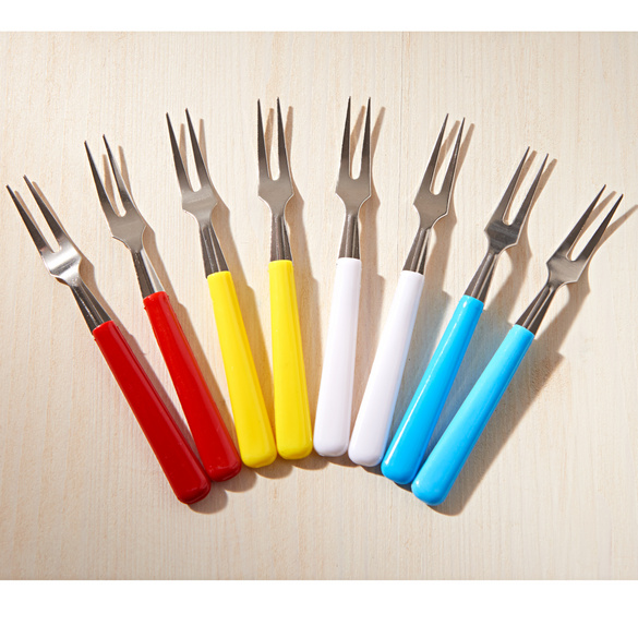 Lot de 8 fourchettes à cocktail, multicolore
