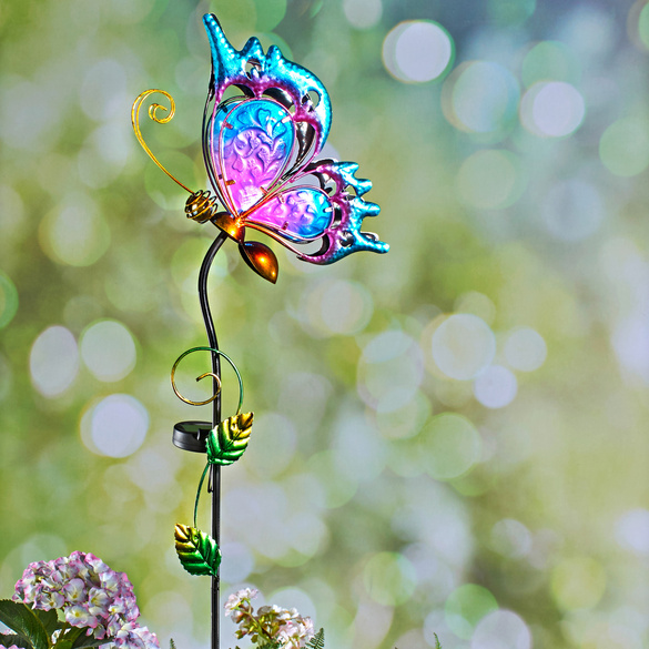 Piquet Papillon solaire pour le jardin, violet