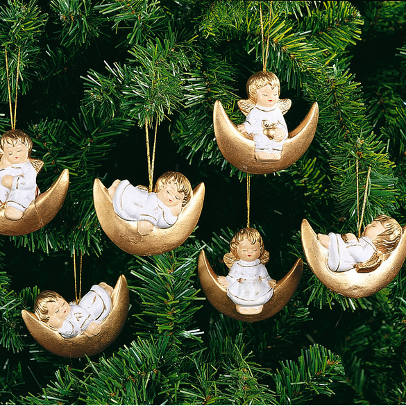Lot de 6 décorations Ange sur lune