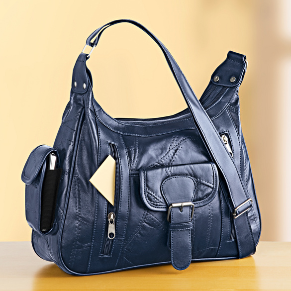 Sac en cuir Patchwork, marine