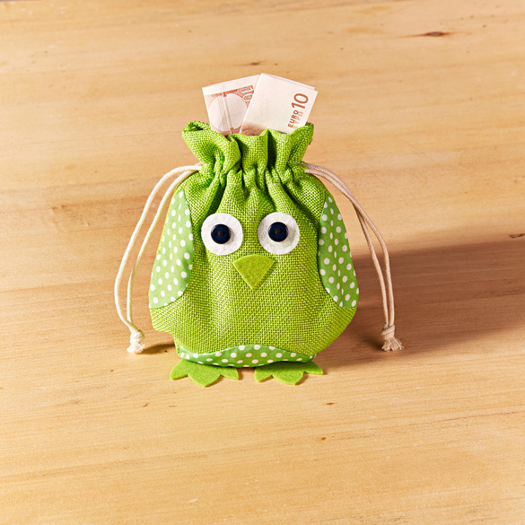 Pochette cadeau "Chouette", vert