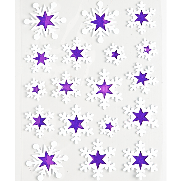 Déco de fenêtre 18 étoiles, blanc violet