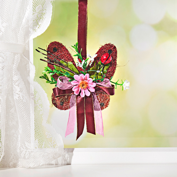 Papillon en sisal, bordeaux