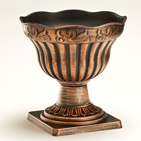 Pot de fleurs, aspect bronze