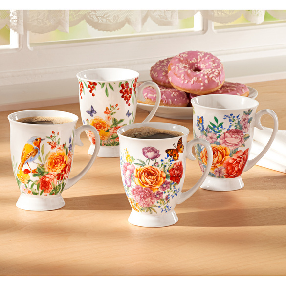 Lot De 4 Tasses Fleurs Référence 3525800 