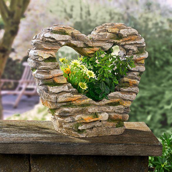 Cœur pour fleurs, aspect pierre