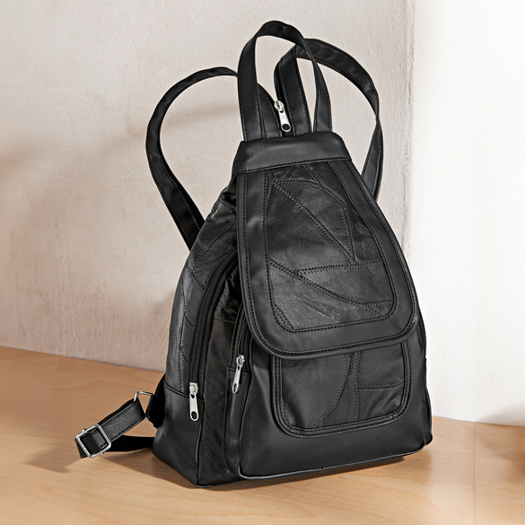 Sac à dos Patchwork, noir