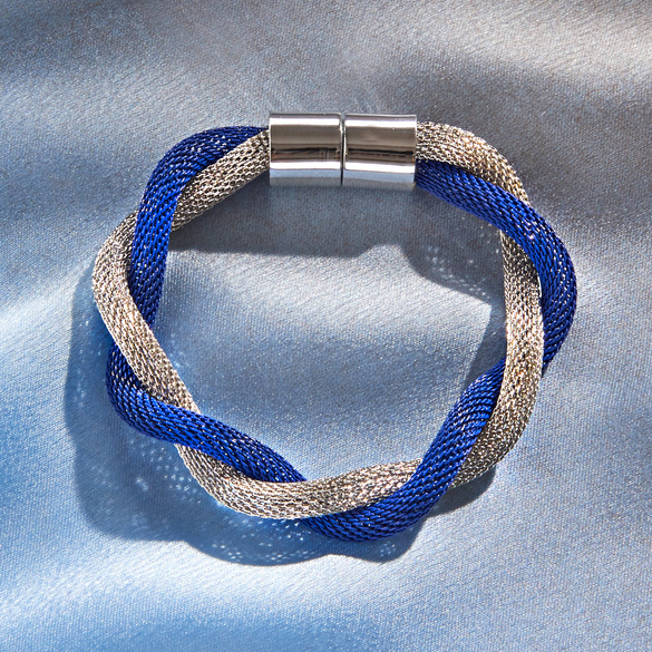 Bracelet, bleu/argenté