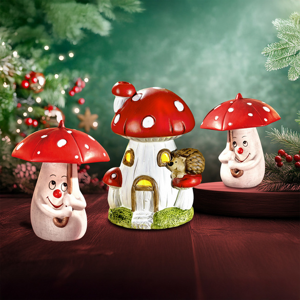 Déco d'automne champignon à LED