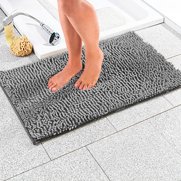 Tapis de bain ultra doux, gris
