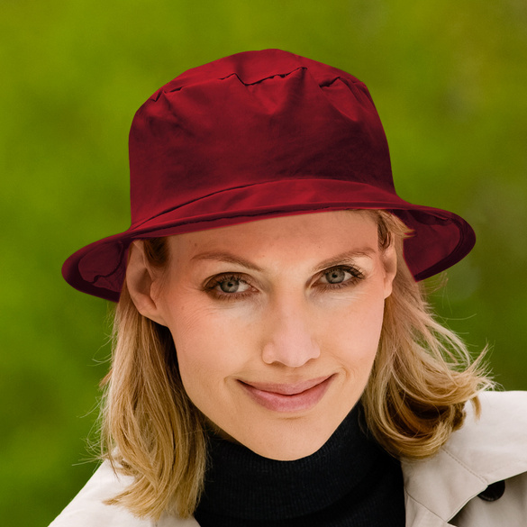 Chapeau de pluie pliable, bordeaux
