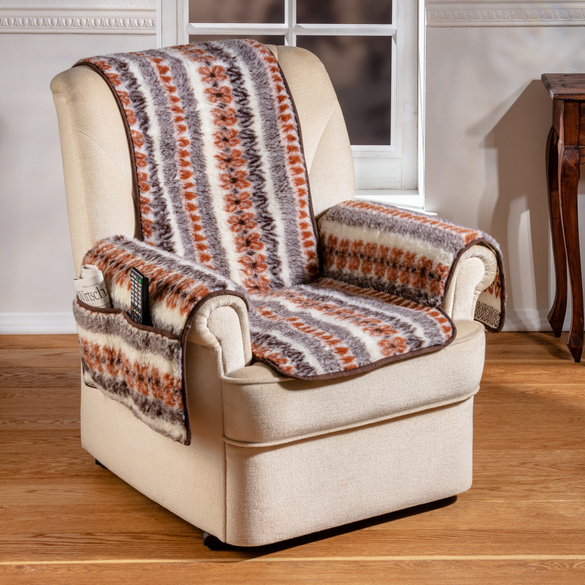 Protège-fauteuils aspect peau d'agneau, jacquard