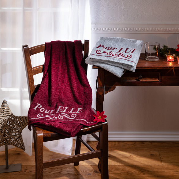 Serviette pour ELLE, bordeaux