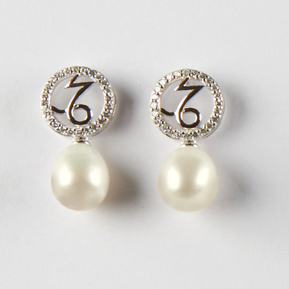 Boucles d'oreilles "Capricorne" avec perle Amélie di Santi