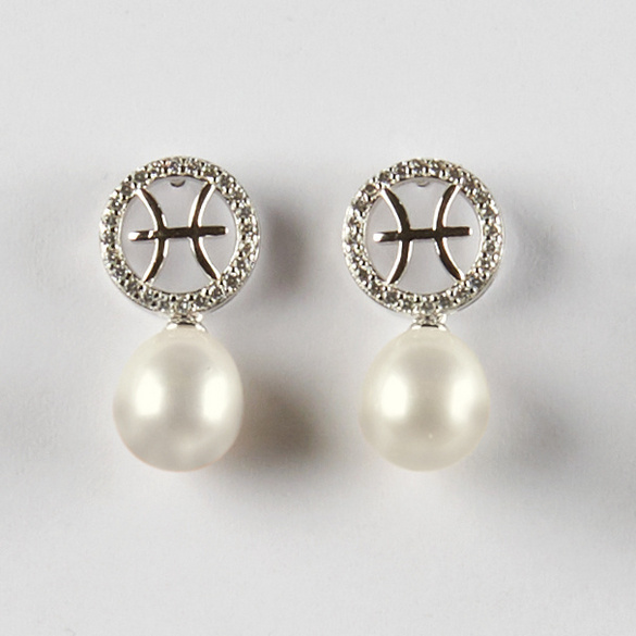 Boucles d'oreilles "Poissons" avec perle