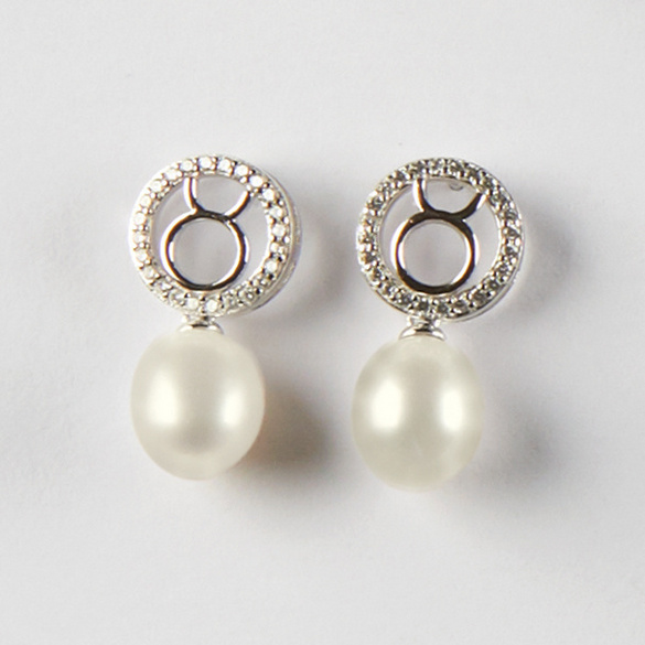 Boucles d'oreilles "Taureau" avec perle Amélie di Santi