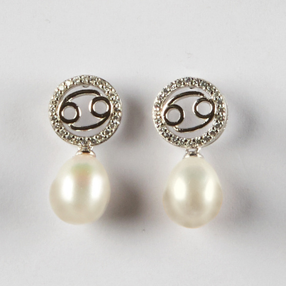 Boucles d'oreilles "Cancer" avec perle Amélie di Santi