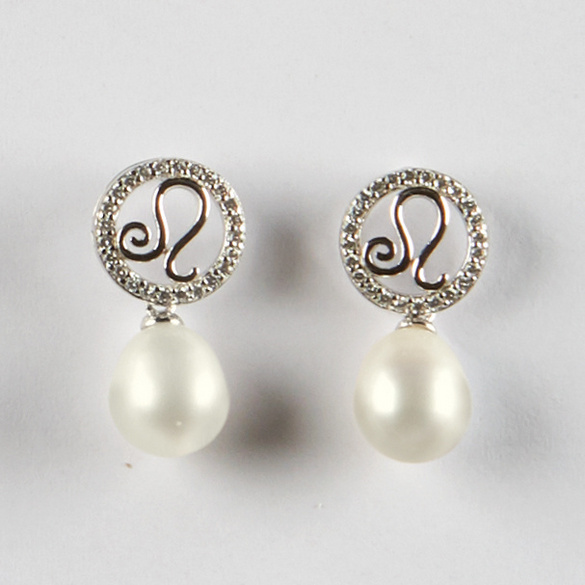 Boucles d'oreilles "Lion" avec perle Amélie di Santi