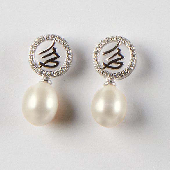 Boucles d'oreilles "Vierge" avec perle Amélie di Santi