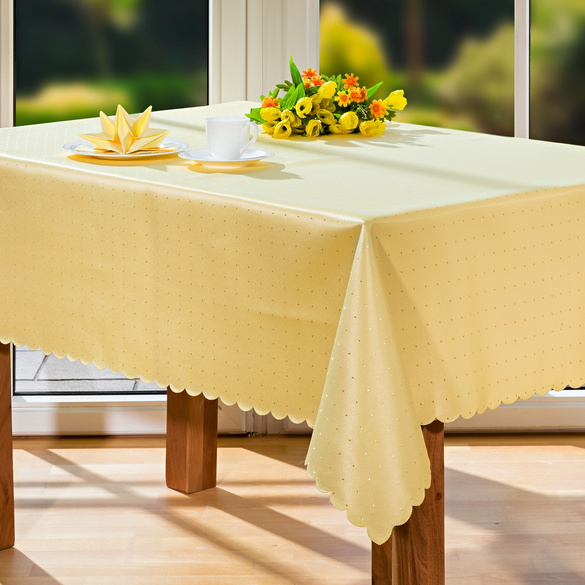 Nappe Jacquard jaune, 130 x 225 cm