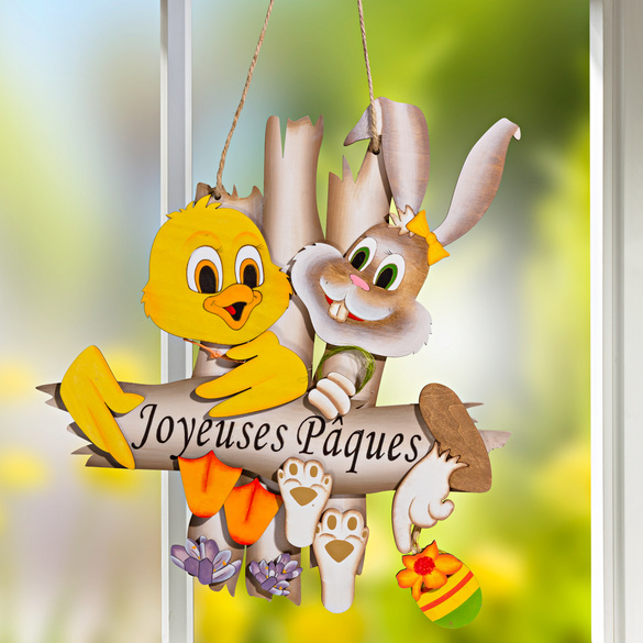 Suspension en bois Joyeuses Pâques