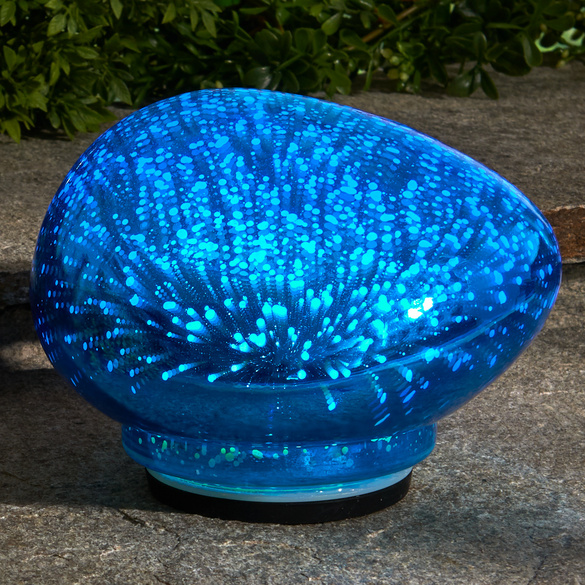 Pierre lumineuse LED pour jardin, bleu