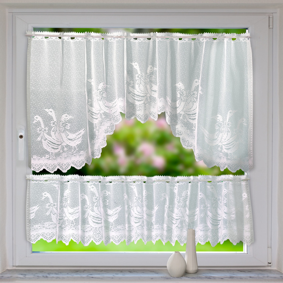 Lot de 2 brise-bise Oies, blanc