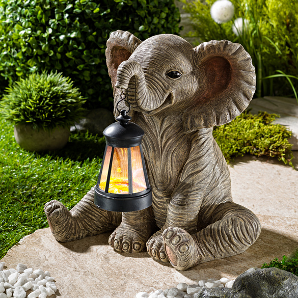 Déco Éléphant avec lanterne solaire Casa Bonita®