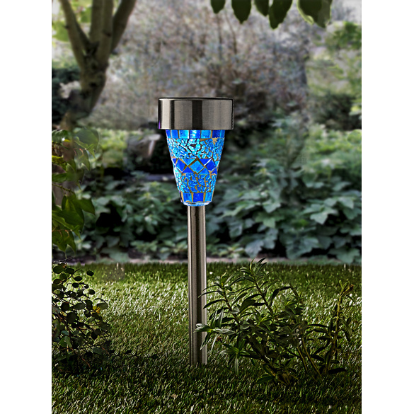 Lanterne solaire décorative Mosaïque, bleu