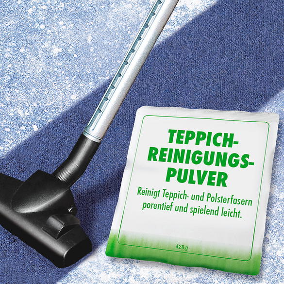 Poudre de nettoyage pour tapis