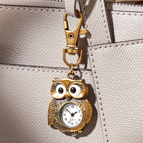 Porte-clés Hibou avec montre 2 en 1