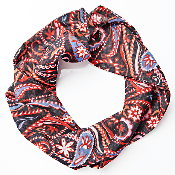 Lot de 2 foulards aimantés, bordeaux/motif cachemire Amélie di Santi
