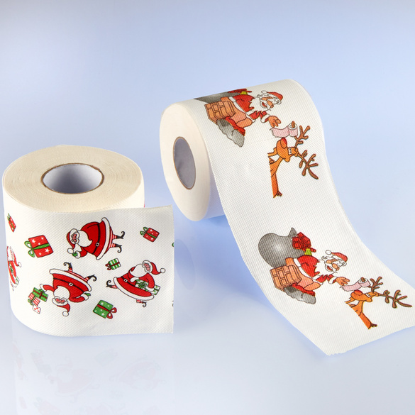 Lot de 2 rouleaux de papier toilette de Noël