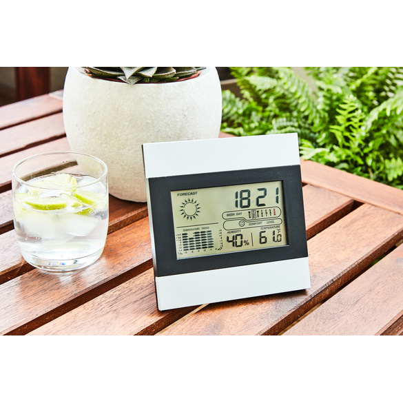 Station météo avec horloge et calendrier