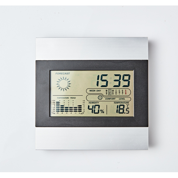 Station météo avec horloge et calendrier