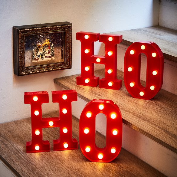 Lot de 2 lettres "HO" à LED