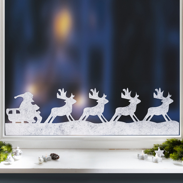 Décoration fenêtres "Traîneau de Noël"