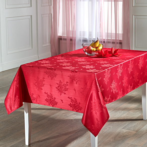 Nappe "Roses", rouge, 130x160 cm
