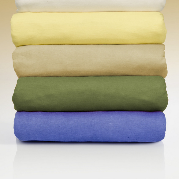 Lot de 2 Draps-housses, olive 100 x 200 cm