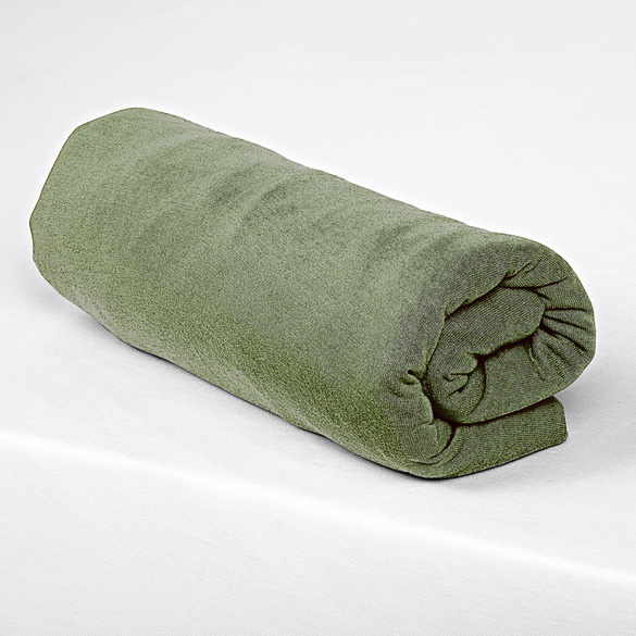 Lot de 2 Draps-housses, olive 100 x 200 cm
