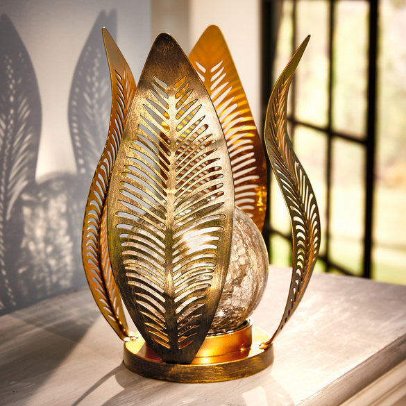 Lampe solaire décorative en métal  "Bouton de fleur" Casa Bonita