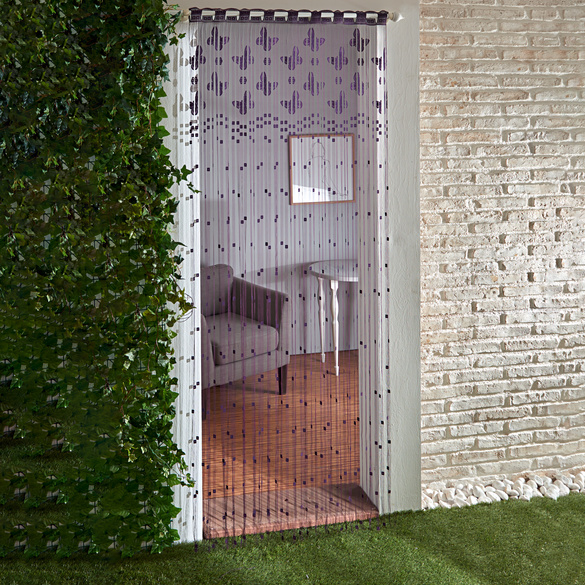 Rideau en fils "Papillons", lilas